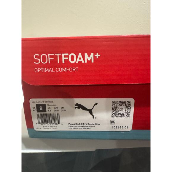 Puma Club II Era Suede Rose Mauve Safe Lake Size 8 - Picture 9 of 9